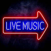 Live Music Arrow Ultra-Bright LED Sign with Remote (Neon-Style, LED Technology) - LED Gift Works