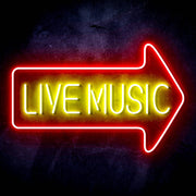 Live Music Arrow Ultra-Bright LED Sign with Remote (Neon-Style, LED Technology) - LED Gift Works