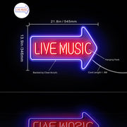 Live Music Arrow Ultra-Bright LED Sign with Remote (Neon-Style, LED Technology) - LED Gift Works