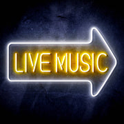 Live Music Arrow Ultra-Bright LED Sign with Remote (Neon-Style, LED Technology) - LED Gift Works