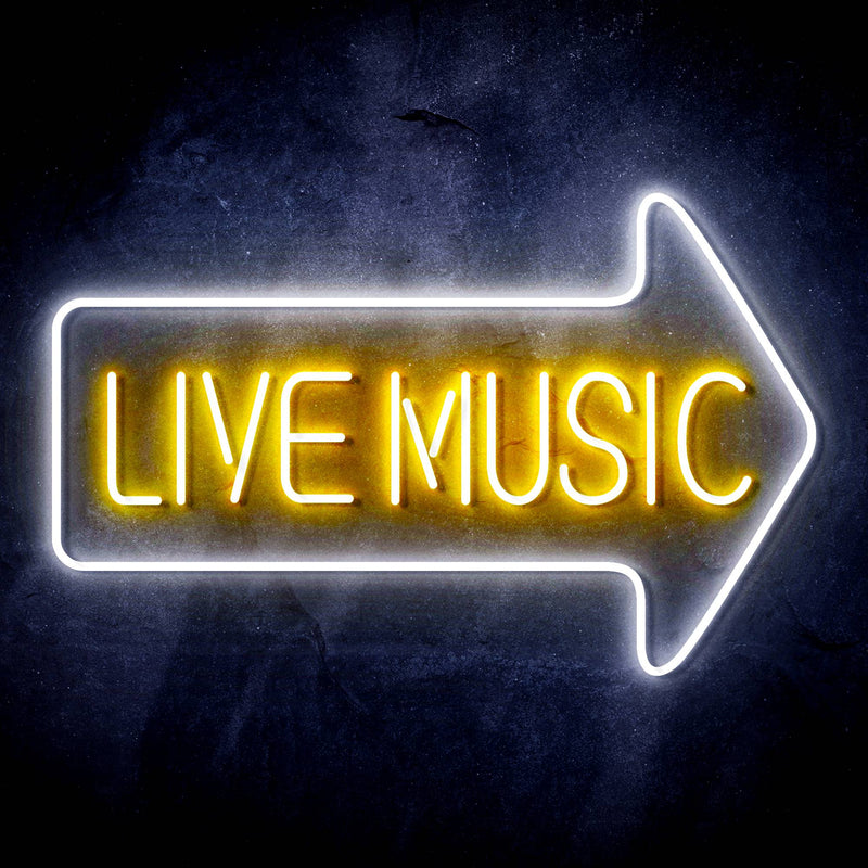 Live Music Arrow Ultra-Bright LED Sign with Remote (Neon-Style, LED Technology) - LED Gift Works