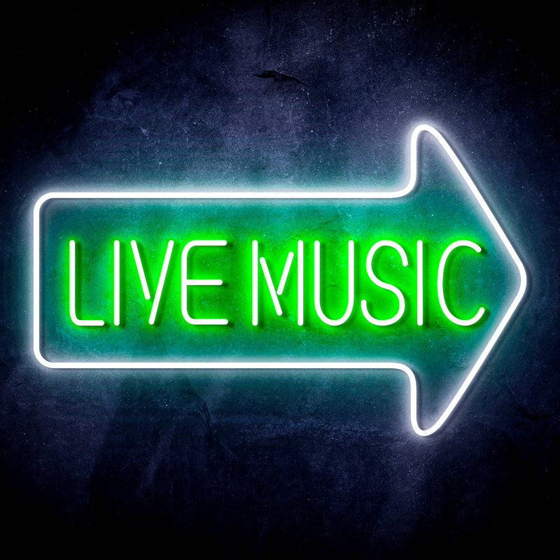 Live Music Arrow Ultra-Bright LED Sign with Remote (Neon-Style, LED Technology) - LED Gift Works
