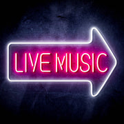 Live Music Arrow Ultra-Bright LED Sign with Remote (Neon-Style, LED Technology) - LED Gift Works