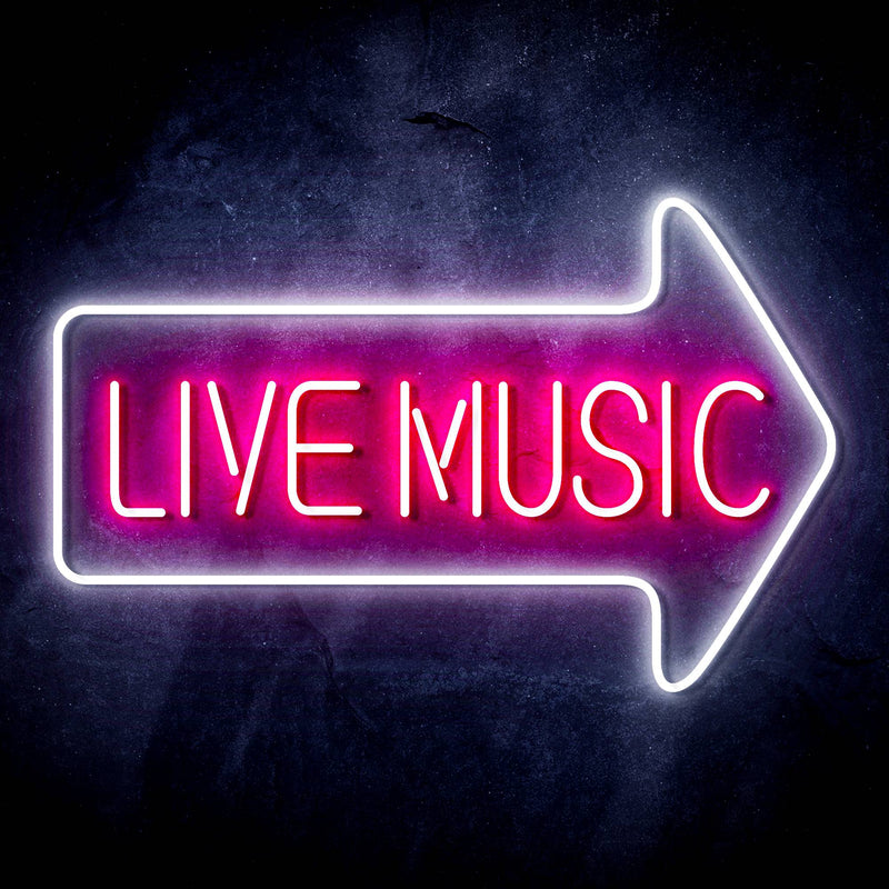 Live Music Arrow Ultra-Bright LED Sign with Remote (Neon-Style, LED Technology) - LED Gift Works