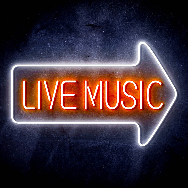 Live Music Arrow Ultra-Bright LED Sign with Remote (Neon-Style, LED Technology) - LED Gift Works