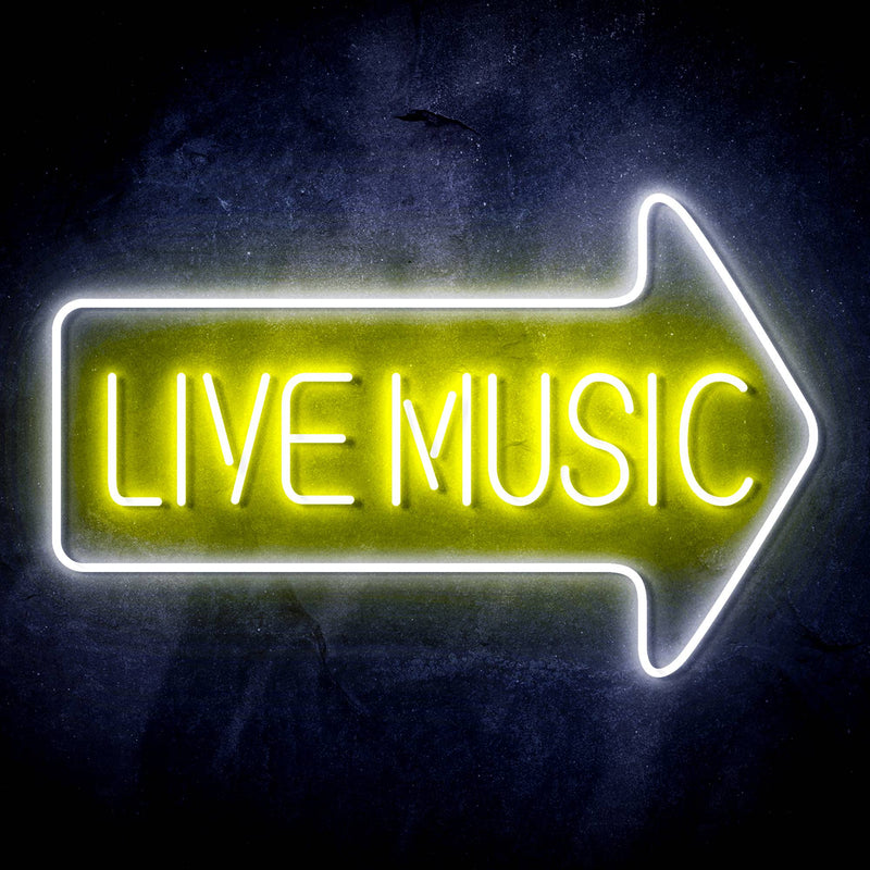 Live Music Arrow Ultra-Bright LED Sign with Remote (Neon-Style, LED Technology) - LED Gift Works