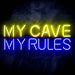 My Man Cave My Rules Ultra-Bright LED Sign with Remote (Neon-Style, LED Technology) - Way Up Gifts
