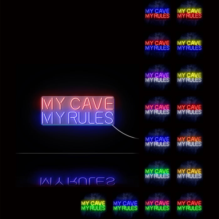 My Man Cave My Rules Ultra-Bright LED Sign with Remote (Neon-Style, LED Technology) - Way Up Gifts