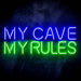 My Man Cave My Rules Ultra-Bright LED Sign with Remote (Neon-Style, LED Technology) - Way Up Gifts