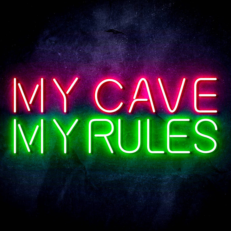 My Man Cave My Rules Ultra-Bright LED Sign with Remote (Neon-Style, LED Technology) - LED Gift Works