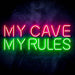 My Man Cave My Rules Ultra-Bright LED Sign with Remote (Neon-Style, LED Technology) - Way Up Gifts