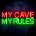 My Man Cave My Rules Ultra-Bright LED Sign with Remote (Neon-Style, LED Technology) - Way Up Gifts