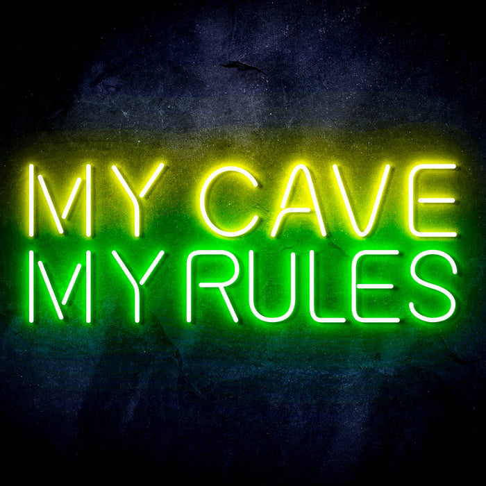 My Man Cave My Rules Ultra-Bright LED Sign with Remote (Neon-Style, LED Technology) - Way Up Gifts
