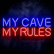 My Man Cave My Rules Ultra-Bright LED Sign with Remote (Neon-Style, LED Technology) - LED Gift Works