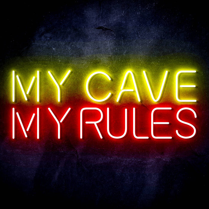 My Man Cave My Rules Ultra-Bright LED Sign with Remote (Neon-Style, LED Technology) - Way Up Gifts