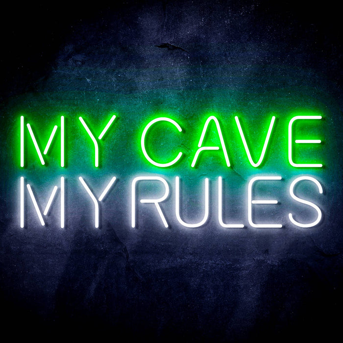 My Man Cave My Rules Ultra-Bright LED Sign with Remote (Neon-Style, LED Technology) - Way Up Gifts