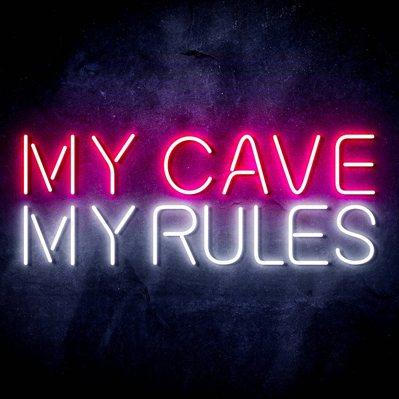 My Man Cave My Rules Ultra-Bright LED Sign with Remote (Neon-Style, LED Technology) - LED Gift Works