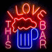 I Love This Bar Beer Mug Ultra-Bright LED Sign with Remote (Neon-Style, LED Technology) - Way Up Gifts