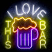 I Love This Bar Beer Mug Ultra-Bright LED Sign with Remote (Neon-Style, LED Technology) - Way Up Gifts