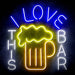I Love This Bar Beer Mug Ultra-Bright LED Sign with Remote (Neon-Style, LED Technology) - Way Up Gifts