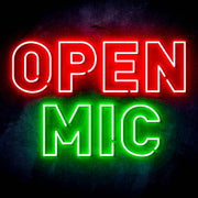 Open Mic Ultra-Bright LED Sign with Remote (Neon-Style, LED Technology) - LED Gift Works