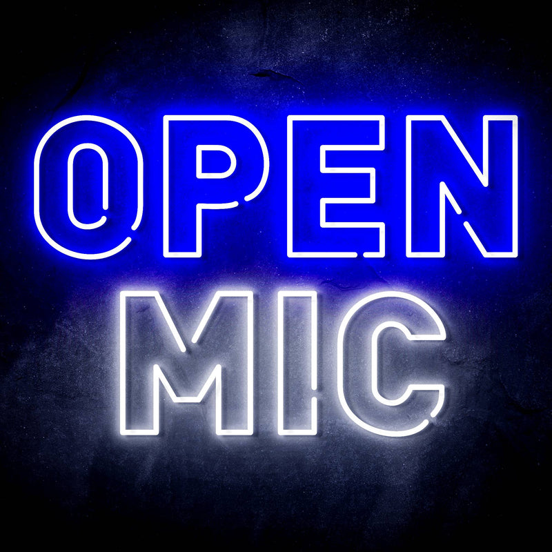 Open Mic Ultra-Bright LED Sign with Remote (Neon-Style, LED Technology) - LED Gift Works