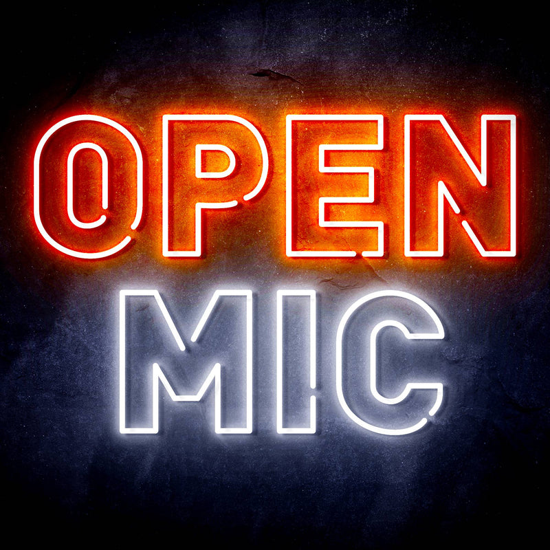 Open Mic Ultra-Bright LED Sign with Remote (Neon-Style, LED Technology) - LED Gift Works