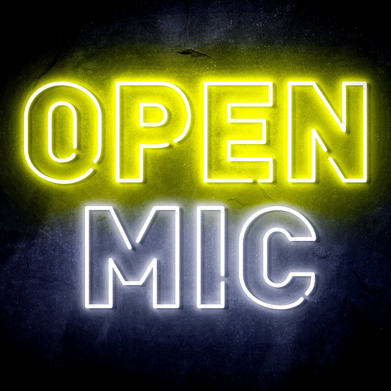 Open Mic Ultra-Bright LED Sign with Remote (Neon-Style, LED Technology) - LED Gift Works