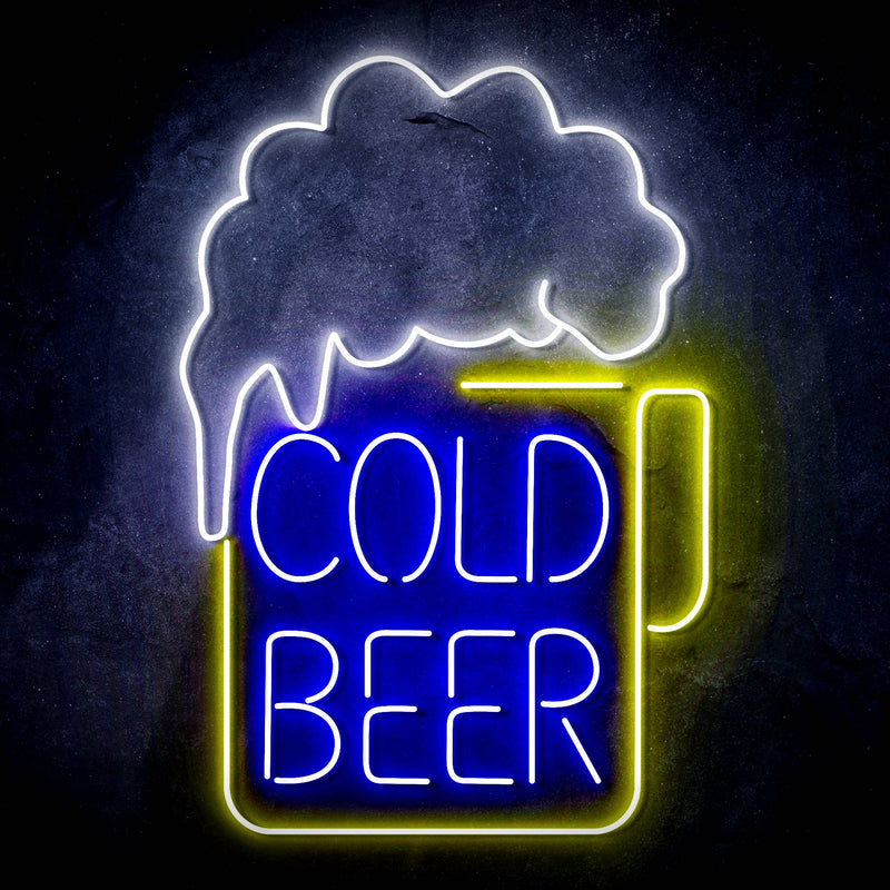 Cold Beer Mug Ultra-Bright LED Sign with Remote (Neon-Style, LED Technology) - LED Gift Works