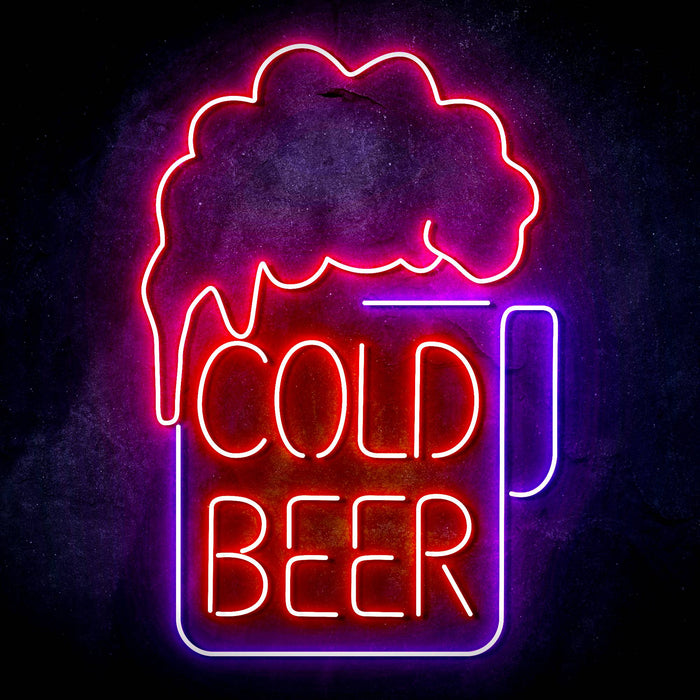 Cold Beer Mug Ultra-Bright LED Sign with Remote (Neon-Style, LED Technology) - Way Up Gifts