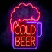 Cold Beer Mug Ultra-Bright LED Sign with Remote (Neon-Style, LED Technology) - Way Up Gifts