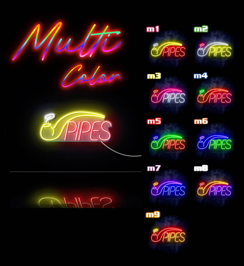 Cigar Pipes Tobacco Ultra-Bright LED Sign with Remote (Neon-Style, LED Technology) - LED Gift Works