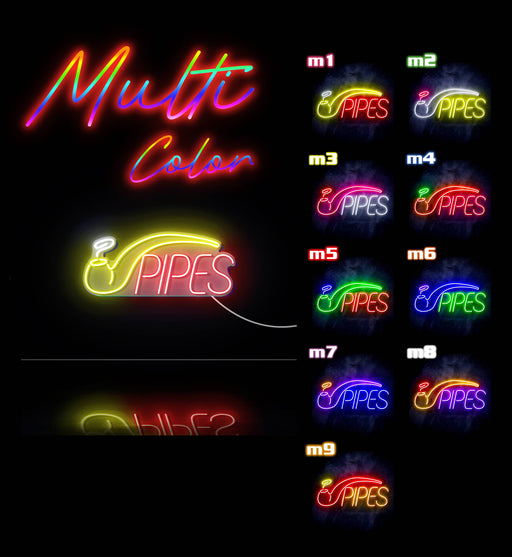 Cigar Pipes Tobacco Ultra-Bright LED Sign with Remote (Neon-Style, LED Technology) - LED Gift Works