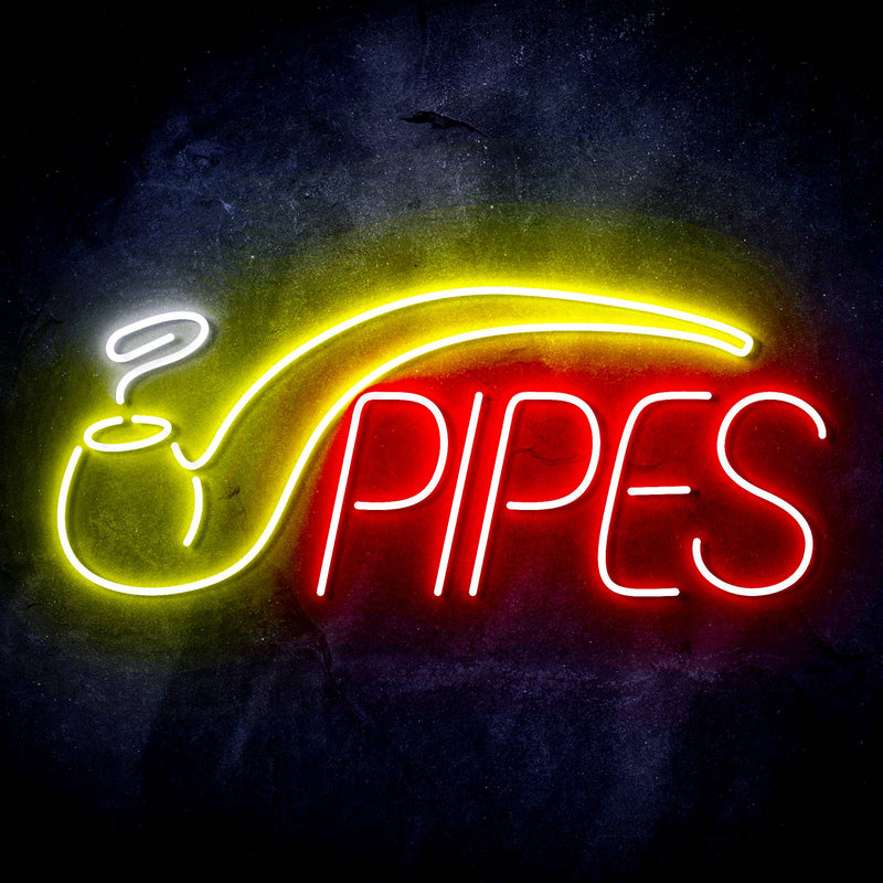 Cigar Pipes Tobacco Ultra-Bright LED Sign with Remote (Neon-Style, LED Technology) - LED Gift Works