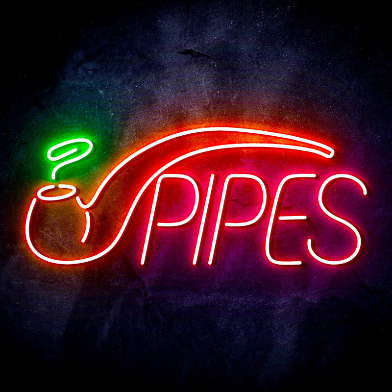 Cigar Pipes Tobacco Ultra-Bright LED Sign with Remote (Neon-Style, LED Technology) - LED Gift Works