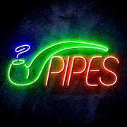 Cigar Pipes Tobacco Ultra-Bright LED Sign with Remote (Neon-Style, LED Technology) - LED Gift Works