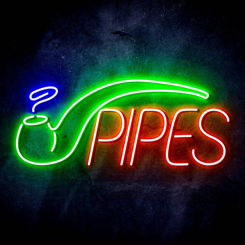 Cigar Pipes Tobacco Ultra-Bright LED Sign with Remote (Neon-Style, LED Technology) - LED Gift Works