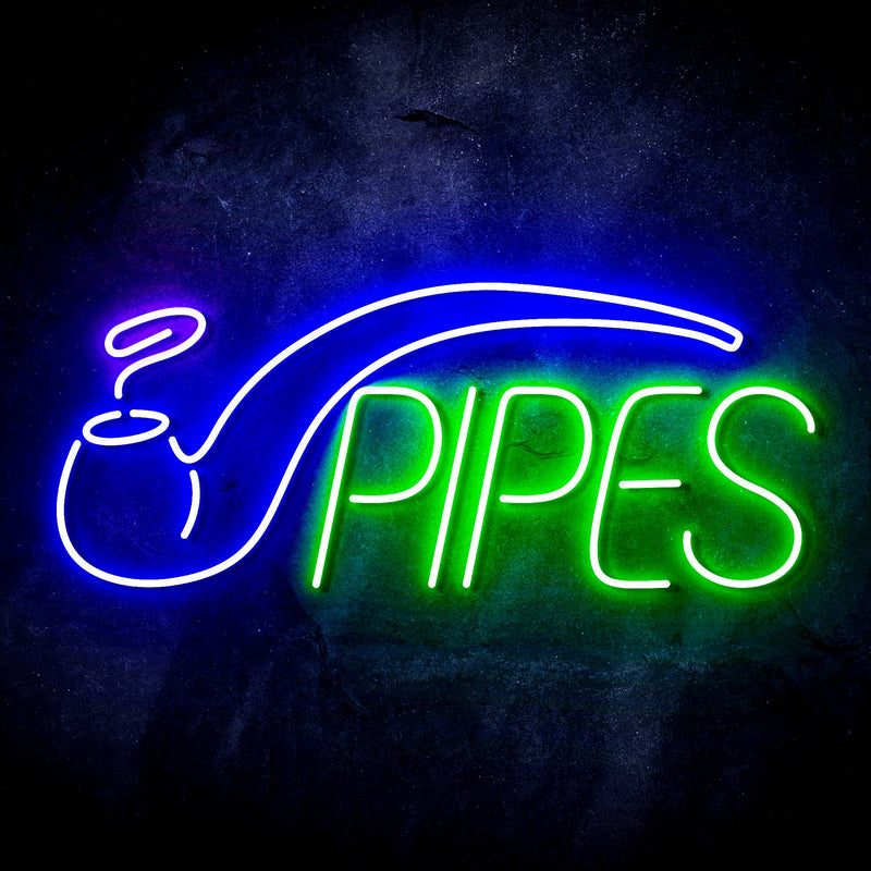 Cigar Pipes Tobacco Ultra-Bright LED Sign with Remote (Neon-Style, LED Technology) - LED Gift Works