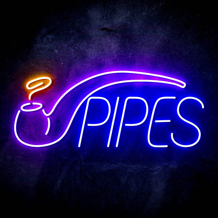 Cigar Pipes Tobacco Ultra-Bright LED Sign with Remote (Neon-Style, LED Technology) - Way Up Gifts