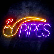 Cigar Pipes Tobacco Ultra-Bright LED Sign with Remote (Neon-Style, LED Technology) - LED Gift Works