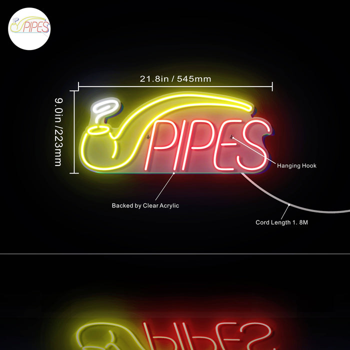 Cigar Pipes Tobacco Ultra-Bright LED Sign with Remote (Neon-Style, LED Technology) - Way Up Gifts