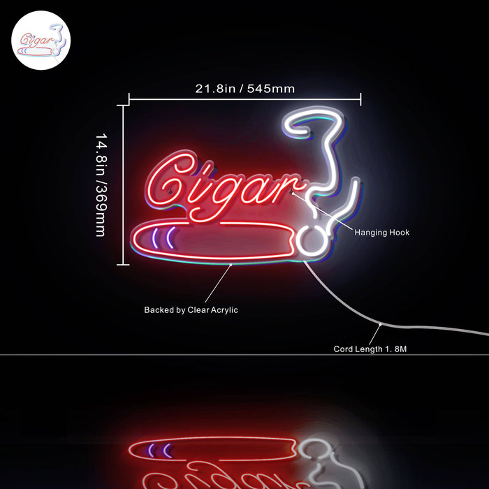Cigar Tobacco Ultra-Bright LED Sign with Remote (Neon-Style, LED Technology) - Way Up Gifts