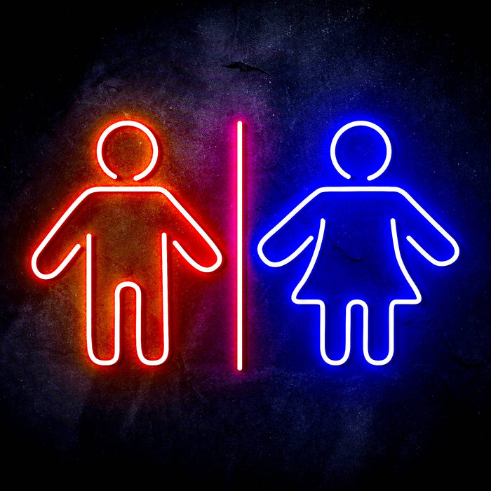Men Women Bathroom Restroom Ultra-Bright LED Sign with Remote (Neon-Style, LED Technology) - Way Up Gifts