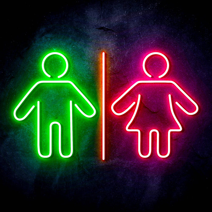 Men Women Bathroom Restroom Ultra-Bright LED Sign with Remote (Neon-Style, LED Technology) - Way Up Gifts
