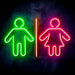 Men Women Bathroom Restroom Ultra-Bright LED Sign with Remote (Neon-Style, LED Technology) - Way Up Gifts