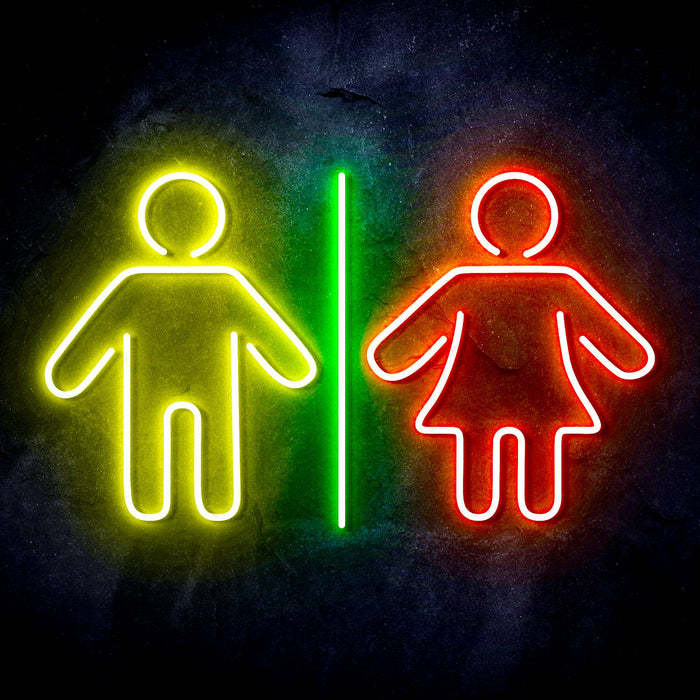 Men Women Bathroom Restroom Ultra-Bright LED Sign with Remote (Neon-Style, LED Technology) - Way Up Gifts