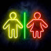 Men Women Bathroom Restroom Ultra-Bright LED Sign with Remote (Neon-Style, LED Technology) - Way Up Gifts