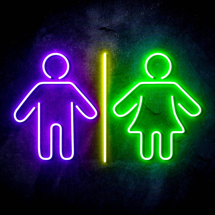 Men Women Bathroom Restroom Ultra-Bright LED Sign with Remote (Neon-Style, LED Technology) - Way Up Gifts