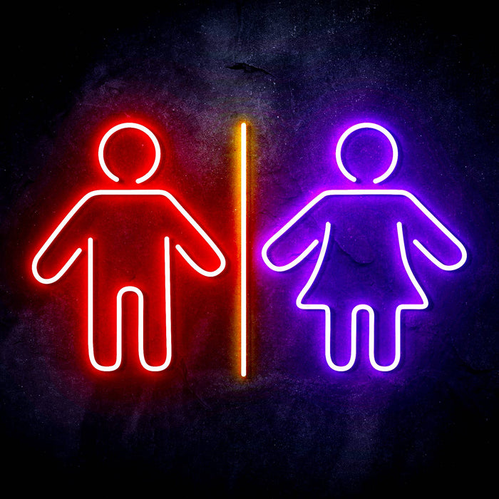Men Women Bathroom Restroom Ultra-Bright LED Sign with Remote (Neon-Style, LED Technology) - Way Up Gifts