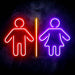 Men Women Bathroom Restroom Ultra-Bright LED Sign with Remote (Neon-Style, LED Technology) - Way Up Gifts
